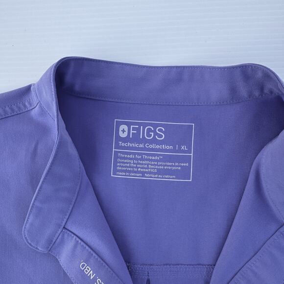 FIGS Rafaela Oversized Scrub Top Blueberry (PO 4232) Women’s XL Rare Retired - Picture 3 of 10